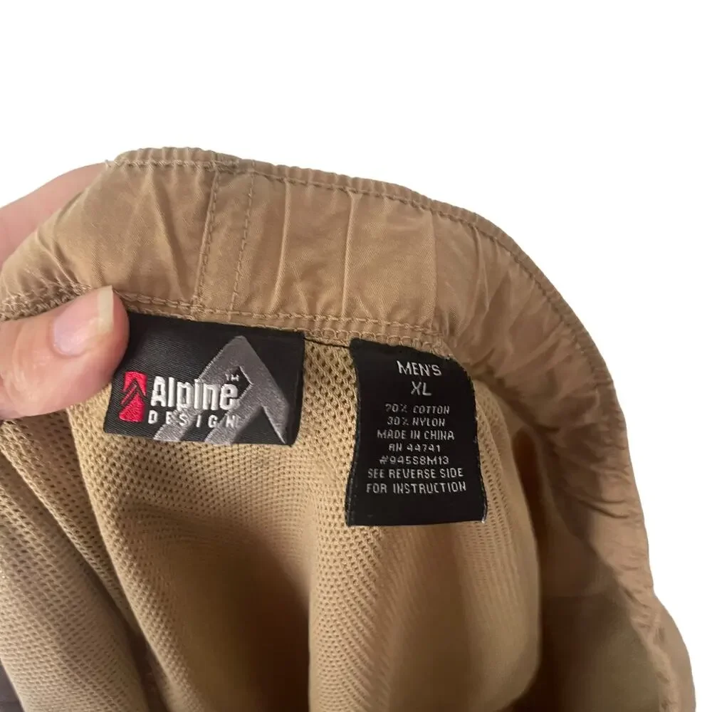 Alpine Design Men's Size XL Tan Cargo Belted‎ Outdoor Shorts